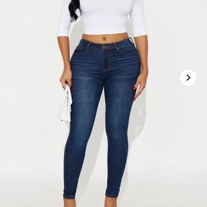 Fashion Nova Dark Blue Skinny Jeans